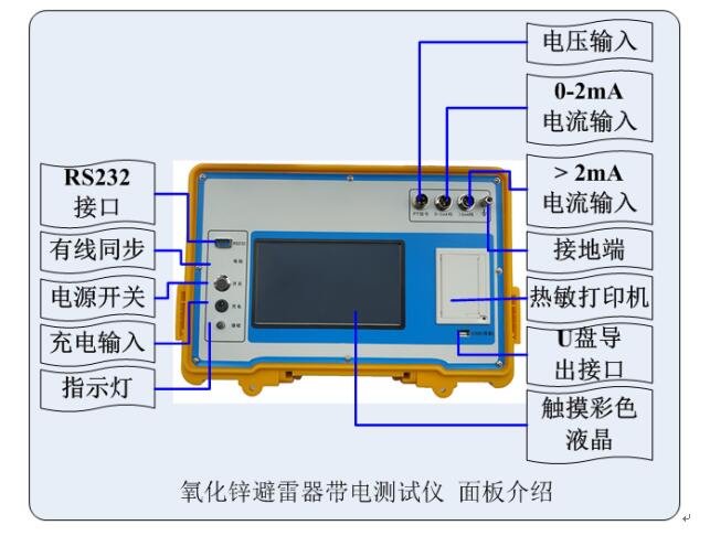 氧化鋅避雷器帶電測試儀廠家儀器面板